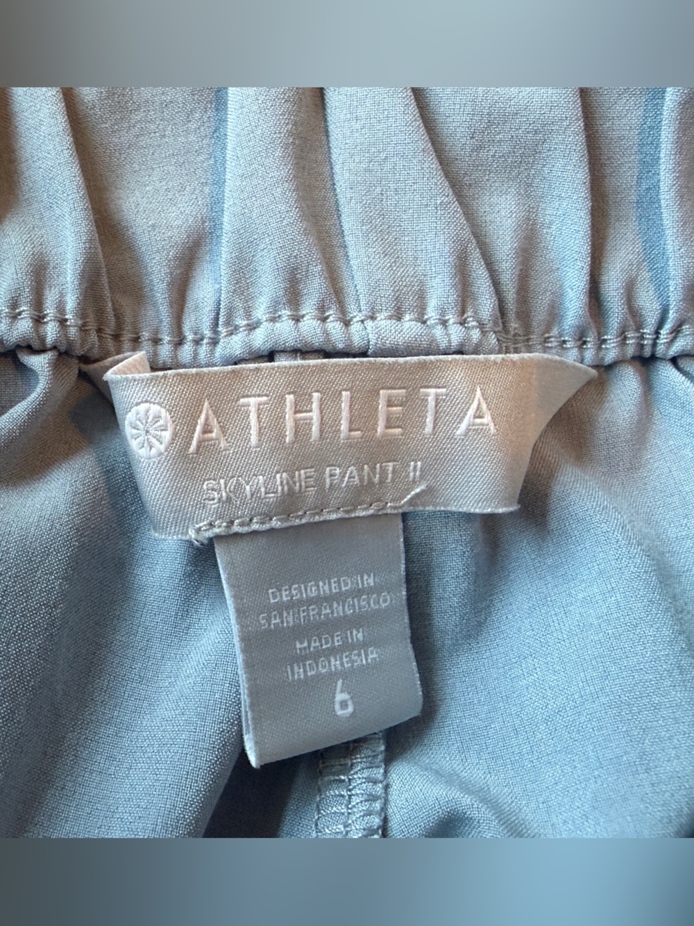 Athleta Skyline II Light Blue High-Waist Tie-Belt Straight Pant - Picture 4 of 4